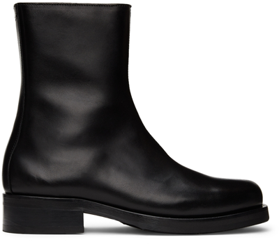 Our Legacy Black Leather Camion Ankle Boots In Negro