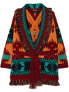 Alanui Icon Jacquard Cashmere-blend Cardigan In Orange