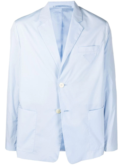 Prada Single-breasted Blazer In Blue