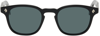 Garrett Leight Ace Sun Black Sunglasses In Black/blue