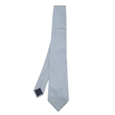 Pre-owned Hermes Blue Patterned Silk Jacquard Tie