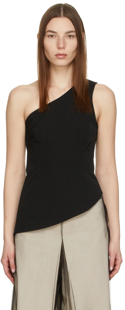 Mm6 Maison Margiela Black Techno Tank Top In 900 Black