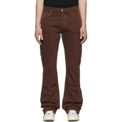 Amiri Carpenter Regular-fit Straight-leg Cotton-twill Trousers In Brown