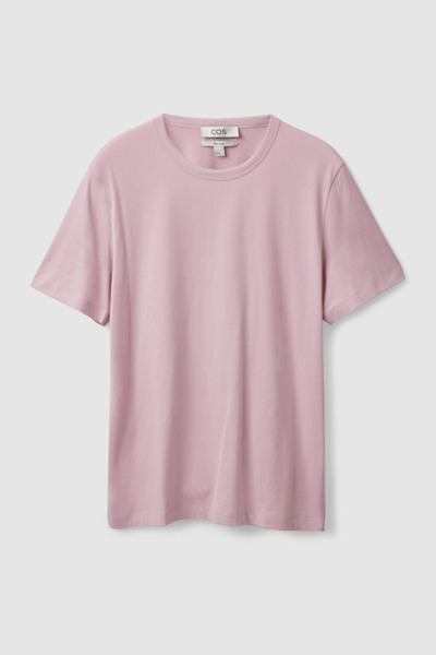 Cos Regular-fit Brushed Cotton T-shirt In Purple