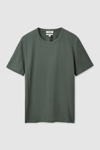 Cos Regular-fit Brushed Cotton T-shirt In Green