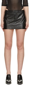 Mcq By Alexander Mcqueen Low-waisted Brand-patch Faux-leather Mini Skirt In 1000 Darkest Black