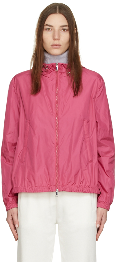 Moncler Boissard Hooded Nylon Rain Jacket In Pink & Purple