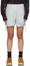 Doublet Silver Metal Letter Shorts In Silver