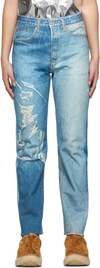 DOUBLET BLUE PHOTO PRINT JEANS