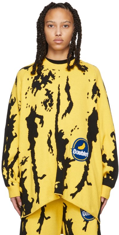 Doublet Yellow & Black Jacquard Banana Sweater