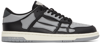Amiri Skel-top Colour-block Leather Sneakers In Black / Grey-smooth/