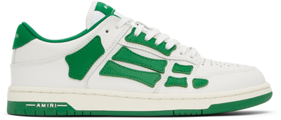Amiri Skel Top Sneakers In White Leather In White Green
