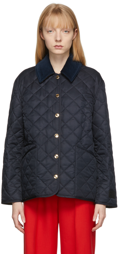 Burberry Dranefeld Quilted Nylon Jacket In Blue