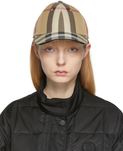 Burberry Beige Giant Check Cap In Archive Beige