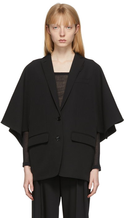 Burberry Oversized Tailored Wool Bower Jacket In Black
