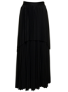 Fabiana Filippi Pleated Asymmetric Hem Skirt In Black