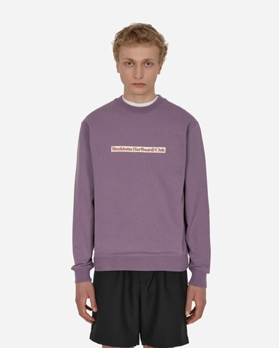 Stockholm Surfboard Club Logo Crewneck Sweatshirt Purple In Green