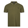 Fred Perry Twin Tipped Polo In Khaki-green