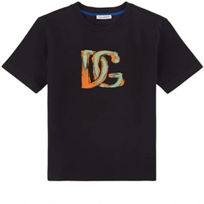 Dolce & Gabbana Kids' Boys Black Cotton Logo T-shirt