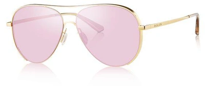Bolon Legend Imperial Pinkphotochromatic Aviator Ladies Sunglasses Bl7019 A65 58 In Gold Tone,pink
