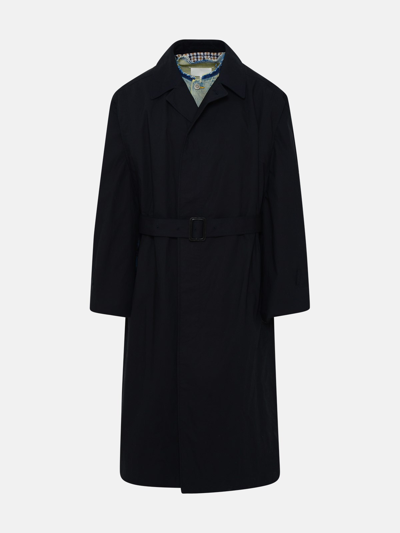 Maison Margiela Layered Cotton Trench Coat In Blue