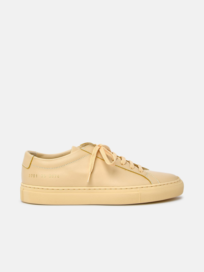 COMMON PROJECTS YELLOW LEATHER ACHILLES SNEAKERS