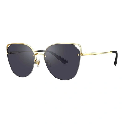 Bolon Vera Grey Gradient Cat Eye Ladies Sunglasses Bl7108 C60 58 In Gold Tone,grey