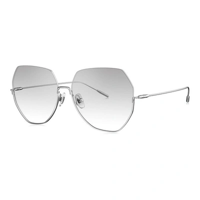 Bolon Elena Gradient Grey Geometric Ladies Sunglasses Bl7107 A90 59 In Grey,silver Tone