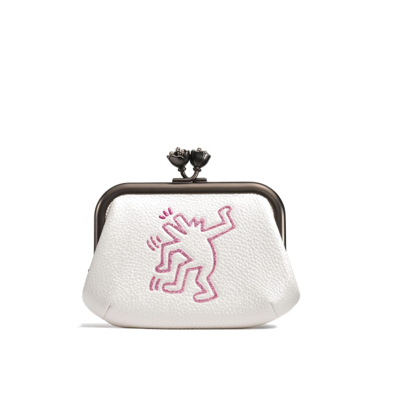 Coach Chalk Keith Haring Frame Compact Kisslock Pouch