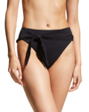 Weworewhat Riviera High Rise Bikini Bottoms In Black