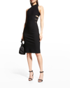 Alaïa Cutout-waist Body-con Midi Dress In Noir Alaia