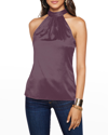 Ramy Brook Lori Tie-neck Silk Halter Top In Raisin