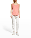 Nic + Zoe Perfect High-low Stretch Cotton Tank In Val
