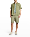 Vince Khaki Lightweight Hemp Shorts In Feathergrass