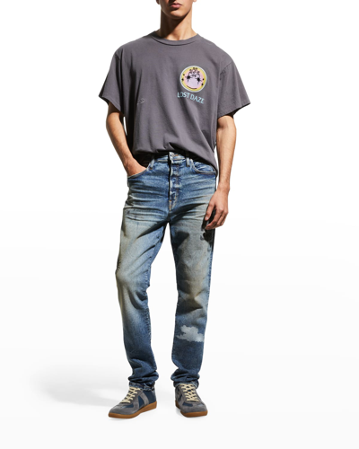 Lost Daze Men's Portal Smiley Graphic Jeans In Indigo
