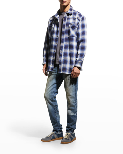 Lost Daze Men's Tired Of Earth Plaid Sport Shirt In Blue