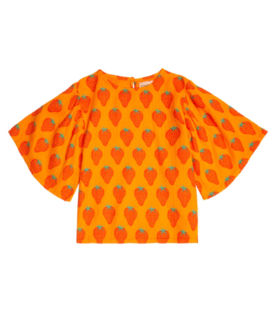 Bobo Choses Kids' Printed Cotton Top In Orange