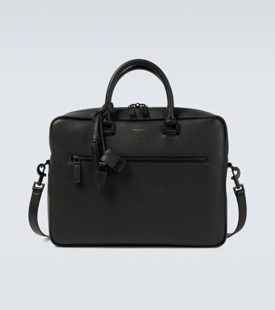Saint Laurent Sac De Jour Leather Briefcase In Nero