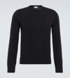 Saint Laurent Distressed-effect Crew Neck Jumper In Noir