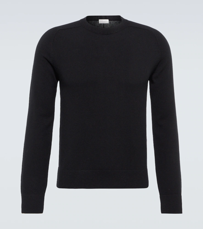 Saint Laurent Black Cashmere Jumper With Logo Patch