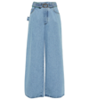 Bottega Veneta Belted High-waisted Wide-leg Jeans In Light Bleach