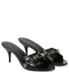 Balenciaga Womens Black Cagole Stud-embellished Leather Sandals In Nero