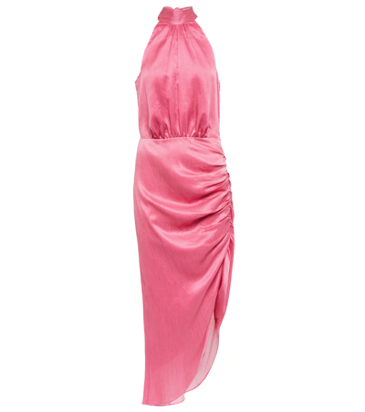 Veronica Beard Gabriella Cotton And Silk Midi Dress In Pink