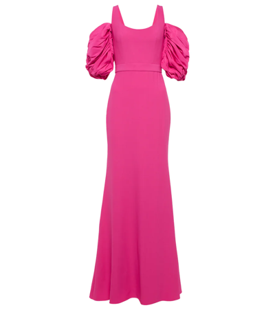 Alexander Mcqueen Draped Puff-sleeve Gown In Pink