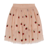 Stella Mccartney Sequinned Strawberry-print Skirt In Rosa-rosso