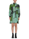Kenzo Shirt Dress With Paisley Print In Verde