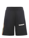 Barrow Logo-print Side-stripe Shorts In Nero