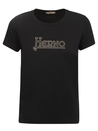 Herno Interlock Jersey And Chain T-shirt In Black