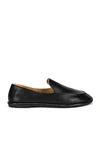 The Row Round Toe Vegan Leather Loafers In Black