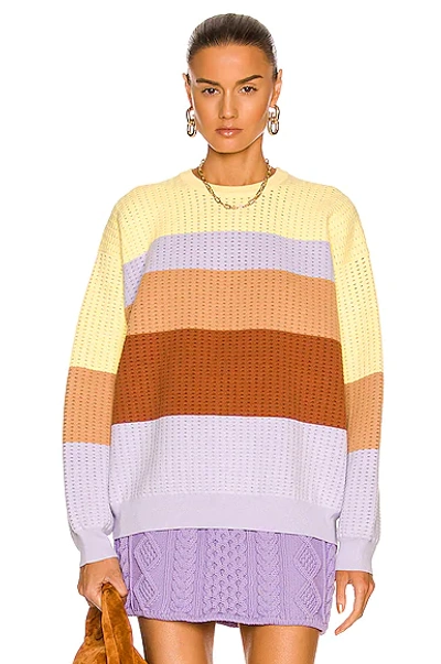 Aknvas Oversized Waffle-knit Sweater In Sun